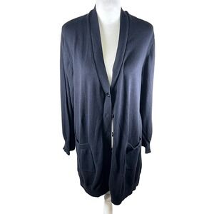 Mainstreet Blues Womens Black Long Sleeve Cardigan Button Front‎ Pockets Size L